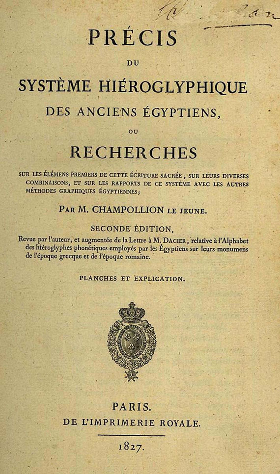 Champollion, J. F. - Précis du système hiéroglyphique, 2 Bde. 1827