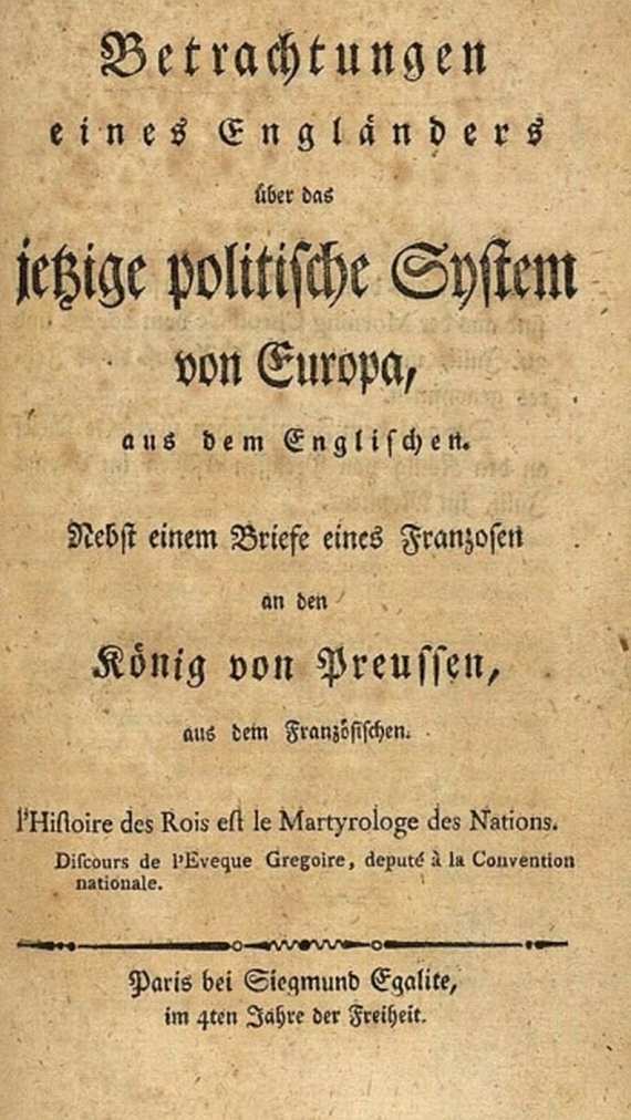 Schmettow, F. W. von - Erläuternder Commentar zu den patriotischen ...1793