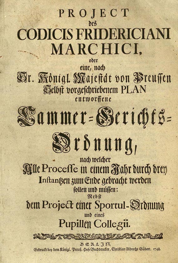 Samuel von Cocceji - Cammer-Gerichts-Ordnung. 1748