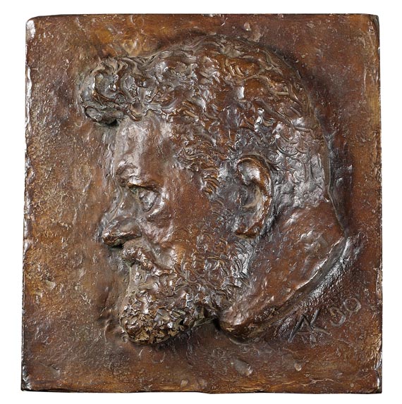 August Kraus - Heinrich Zille Bronzerelief (7). 1930