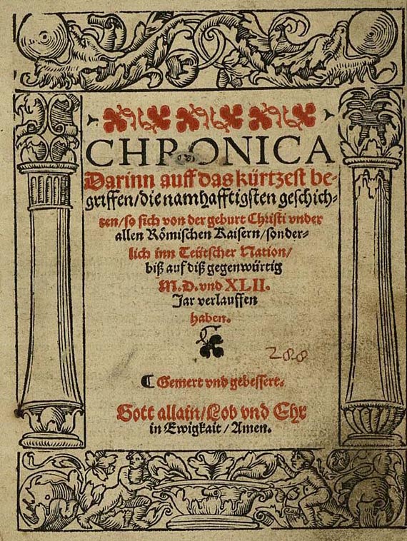   - Chronica, darinn auf das kürtzest. 1542
