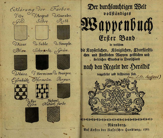Heraldik - Wappenbuch, 4 Bde. 1767