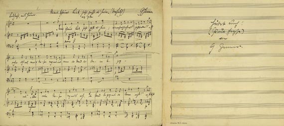 Gustav Jenner - 5 Bl. Musikmanuskripte. 1908-14.