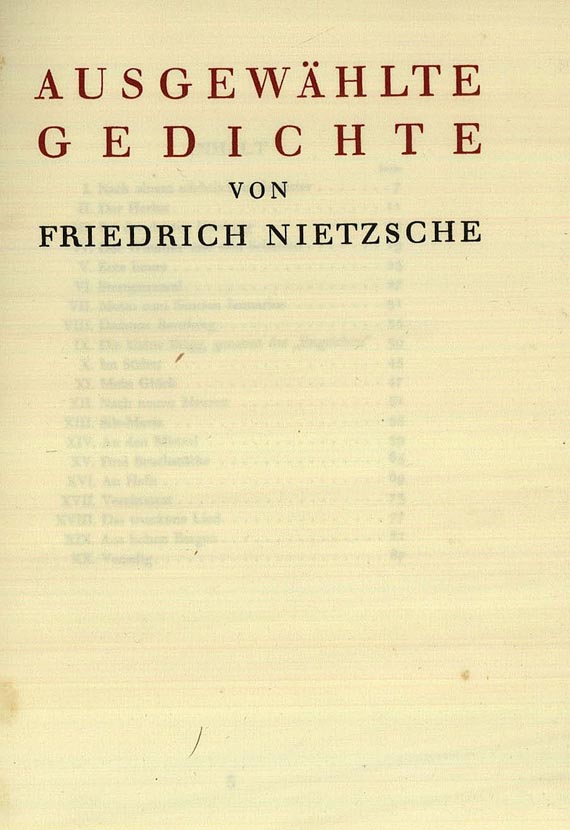Friedrich Nietzsche - Ausgewählte Gedichte, 1911