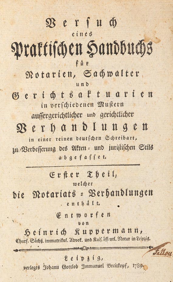 Heinrich Kuppermann - Handbuch, 3 Bde., 1790