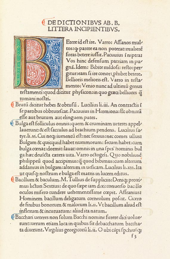  Nonius Marcellus - De proprietate sermonum. Venedig 1476