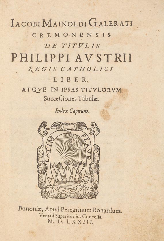 Mainoldus Galeratus - De titulis Philippi Austrii. 1573