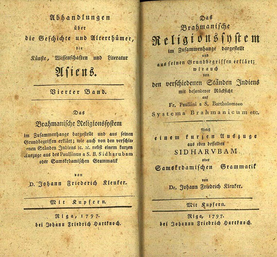 Johann Friedrich Kleuker - Brahmanische Religionssystem (1797)
