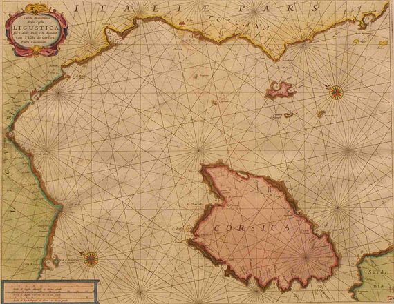 Mittelmeer - Carta marittima della Costa Ligustica. (13).