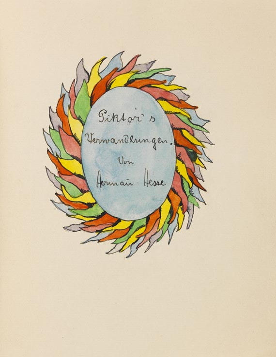 Hermann Hesse - Piktors Verwandlungen. Manuskript mit Aquarellen.