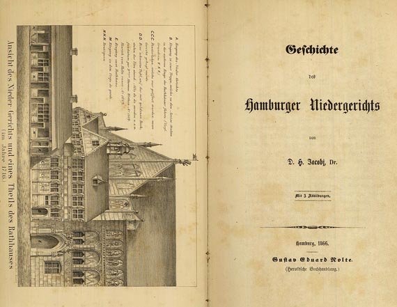 Johann Karl Gries - Commentar zum Stadtrecht. 1837. 2 Bde. (2) - Dabei: Lappenberg, Stadtrechte (21) - Jacobi, Niedergericht (6)