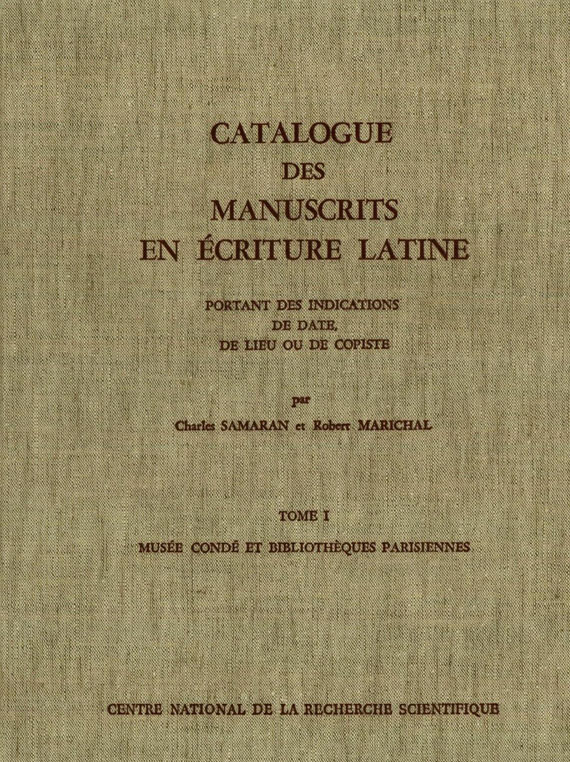 Samaran, C. - Catalogue des manuscrits. 10 Bde. und 1 Beigabe. 3 Bde.