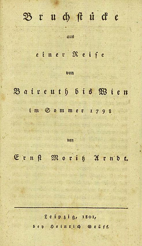 Ernst Moritz Arndt - Bruchstücke aus einer Reise. 1801.