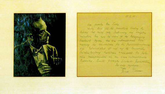 Thomas Mann - Brief mit Unterschrift. 28. X. 43. 1943.