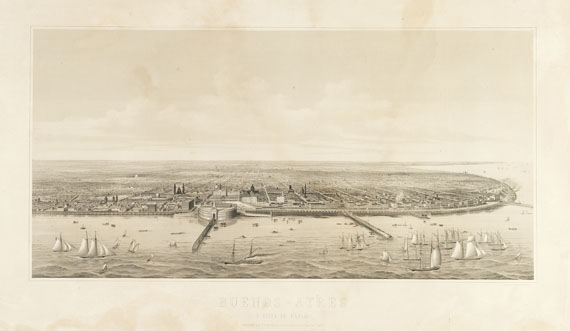 Südamerika - 1 Bl. Buenos-Ayres a vista de Pajaro. Um 1870.