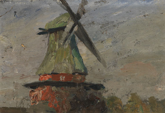Rudolf Höckner - 3 Ölgemälde: Hafenmotiv, Windmühle, Bauernhaus - Weitere Abbildung