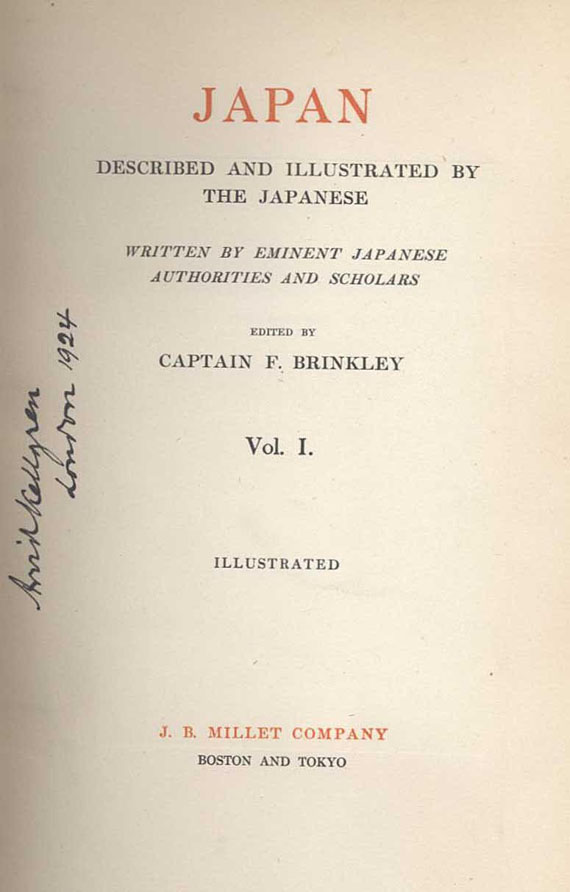 Brinkley, F. - 5 Bde. Japan described and illustrated. 1904.