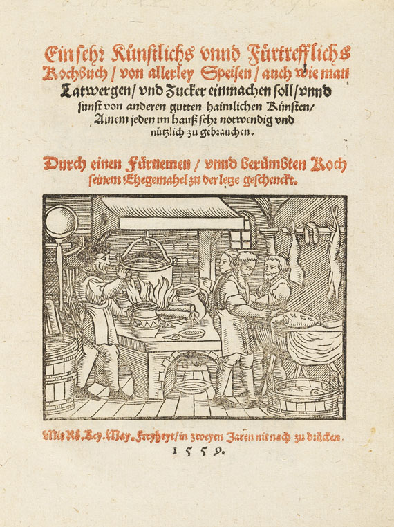  - Sehr künstlichs unnd fürtrefflichs Kochbuch. 1559. - Weitere Abbildung