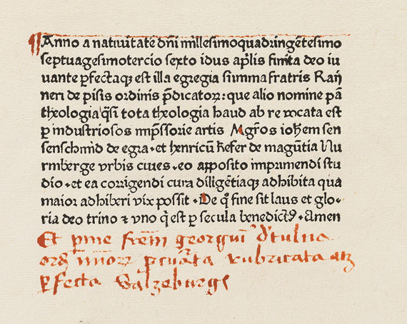  Rainerius de Pisis - 2 Bde. Pantheologia. 1473. - Weitere Abbildung