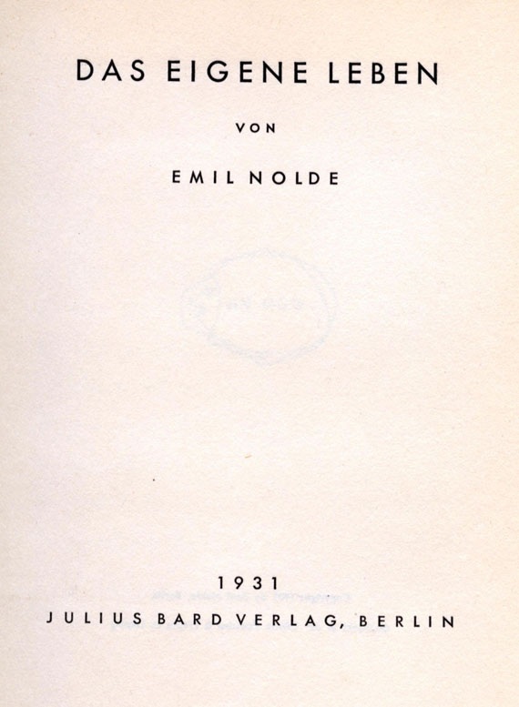 Emil Nolde - 5 Werke, tlw. signiert. 1931-67 -  Dabei: Sauerlandt, M., Die Kunst. 1935