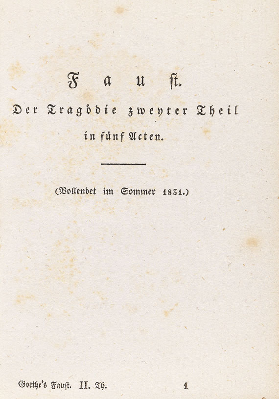 Johann Wolfgang von Goethe - 2 Bde., Faust Tle. 1 u. 2, 1808 u. 1833