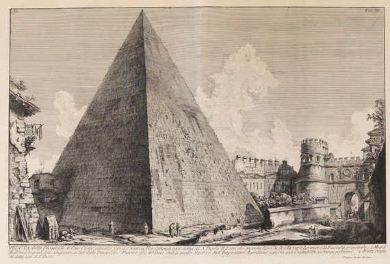 Giovanni Battista Piranesi - 1 Bl. Veduta della Piramide di Cajo Cestio.