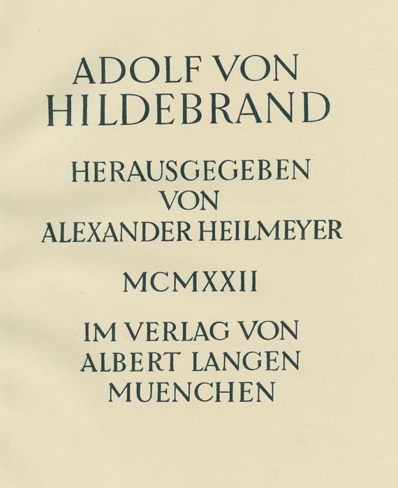 Alexander Heilmeyer - Adolf von Hildebrand (1922)