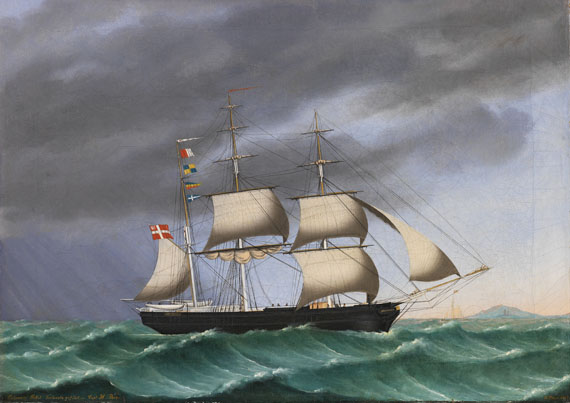 Heinrich A. Sophus Petersen - Bark "Fortunata" aus Altona vor der Küste Südamerikas