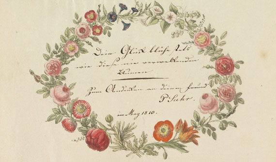 Album amicorum - Stammbuch-Kassette, Hamburg um 1810-17.