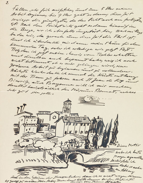 Hermann Max Pechstein - Brief mit Zeichnung (3. Juni 1931).