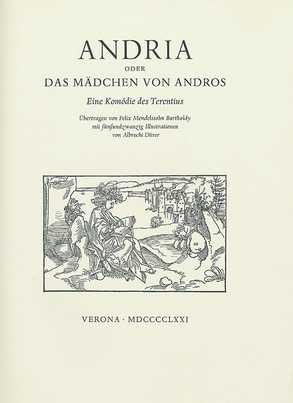 Giambattista Bodoni - Terentius, Andria oder das Mädchen von Andros. Illustr. v. A. Dürer. 1971.