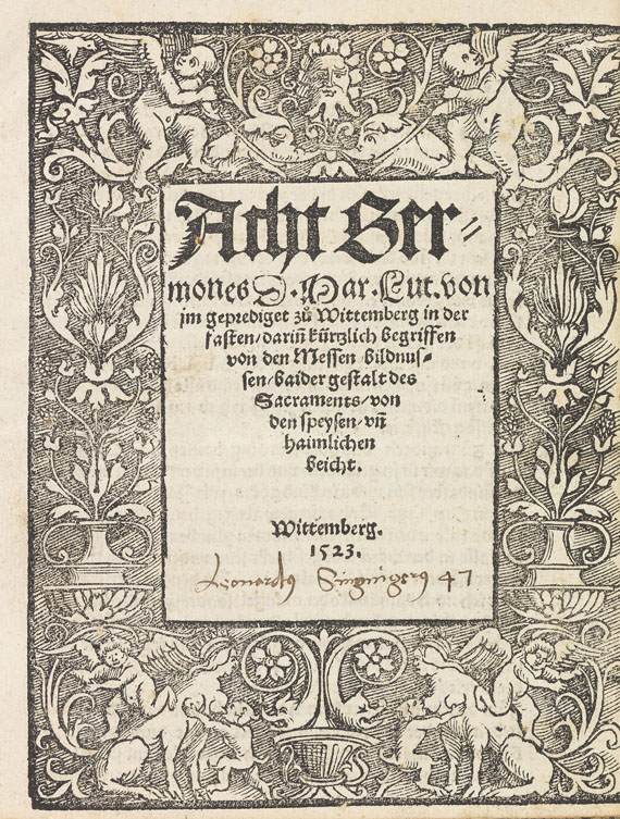 Martin Luther - Acht Sermones. 1523.