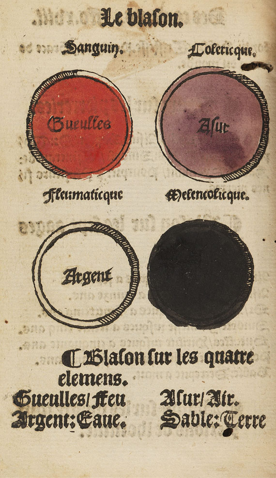  Heraldik - Courtois, Jean (gen. Sicile le Herault), Le blason des couleurs en armes. - Weitere Abbildung