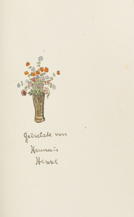 Hermann Hesse - Gedichte. Originalmanuskript mit Aquarellen.