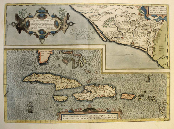 Amerika - 1 Bl. Culiacanae Americae + Hispaniolae, Cubae (A. Ortelius).