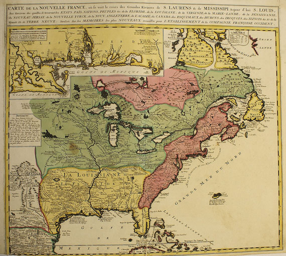  Amerika - 1 Bl. Carte de la nouvelle France (N. de Fer/Ottens).
