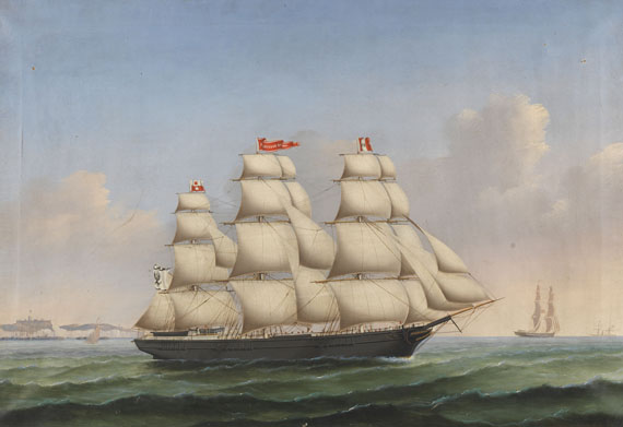 Lorenz Petersen und Peter Chr. Holm - Vollschiff "Ferdinand Brumm" vor der Steilküste von Dover