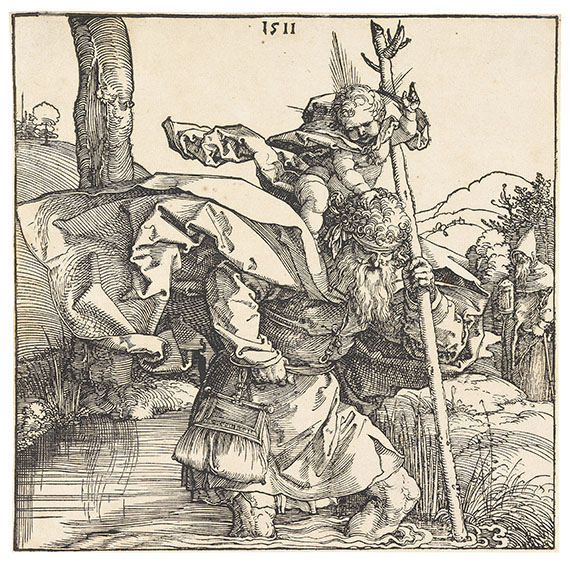 Albrecht Dürer - St. Christopherus. Holzschnitt.