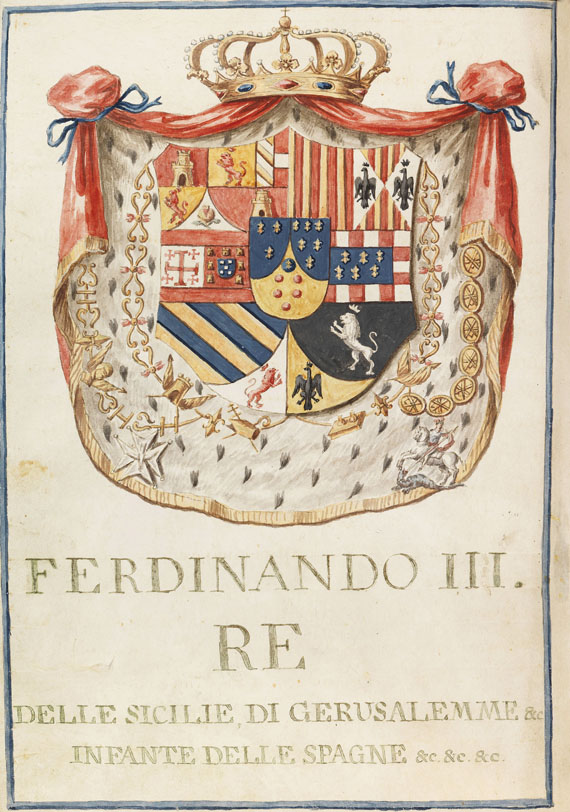  Ferdinand III. von Sizilien - Wappen-Handschrift