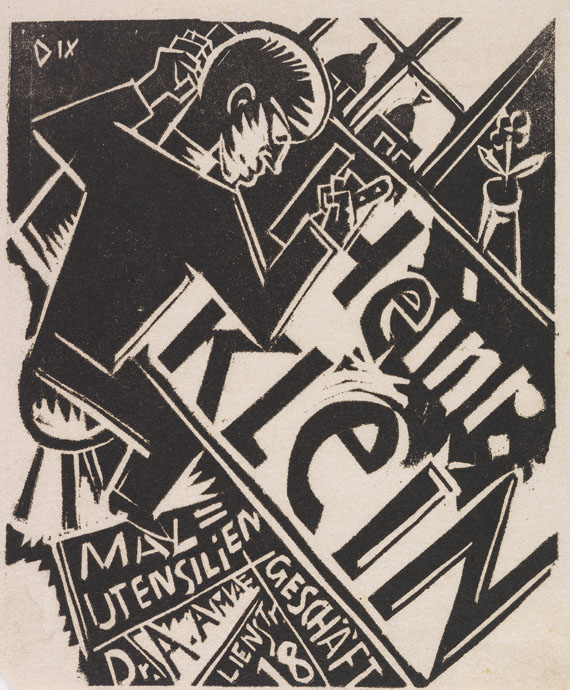 Otto Dix - Heinr. Klein, Malutensilien, Linolschnitt