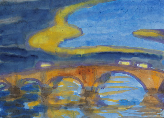 Emil Nolde - Brücke über die Elbe (Augustusbrücke in Dresden)