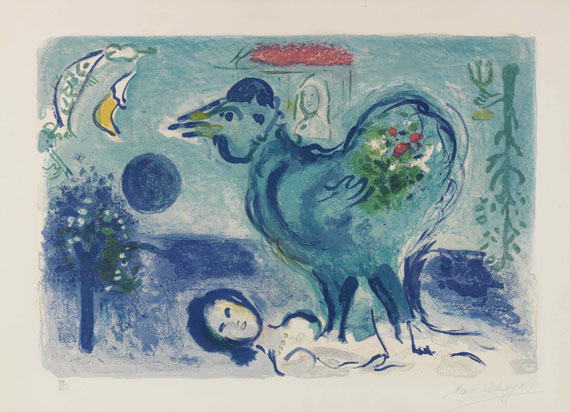 Chagall - Paysage au coq
