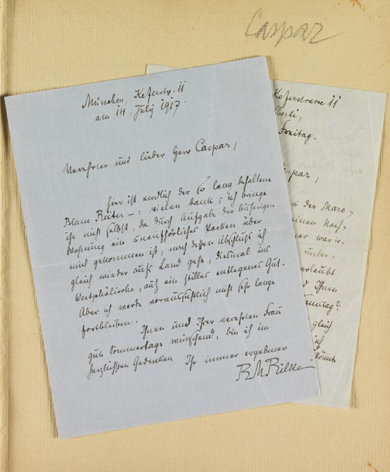 Rainer Maria Rilke - 2 eigenhändige Briefe, dazu ein Exemplar des Blauen Reiter - Weitere Abbildung