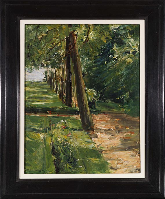 Max Liebermann - Die Birkenallee im Wannseegarten nach Osten - Rahmenbild