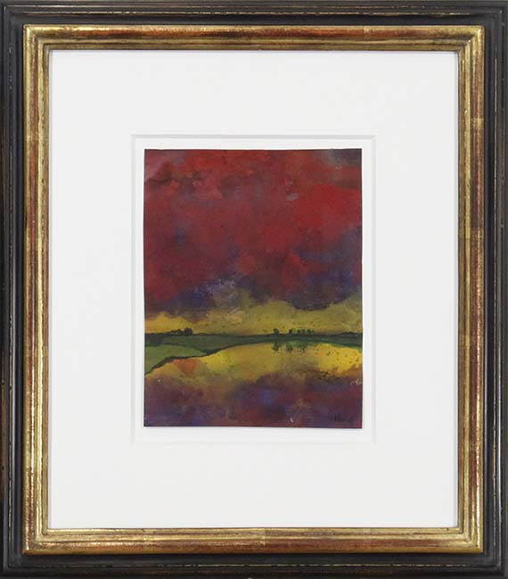 Emil Nolde - See mit Uferlandschaft im Abendlicht - Rahmenbild