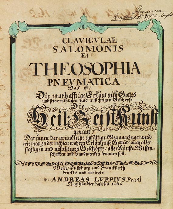 Manuskripte - Manuskript mit Abschriften nach Drucken von A. Luppius, Wesel 1686