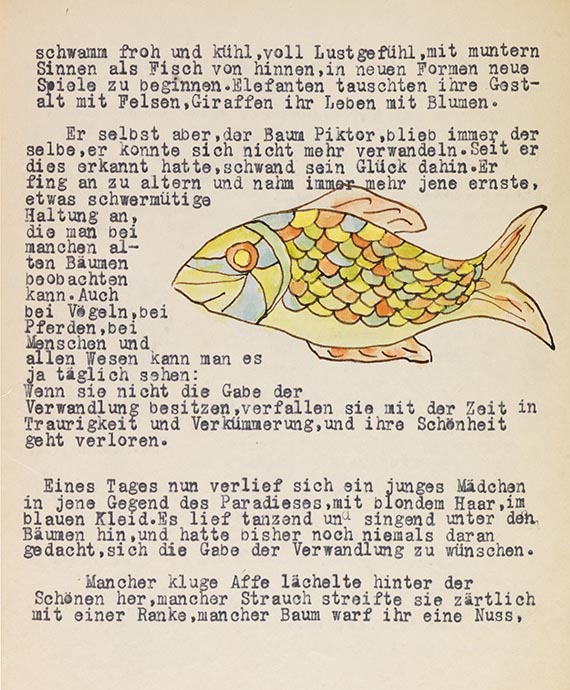 Hermann Hesse - Piktor's Verwandlungen. Typoskript mit Aquarellen - Weitere Abbildung