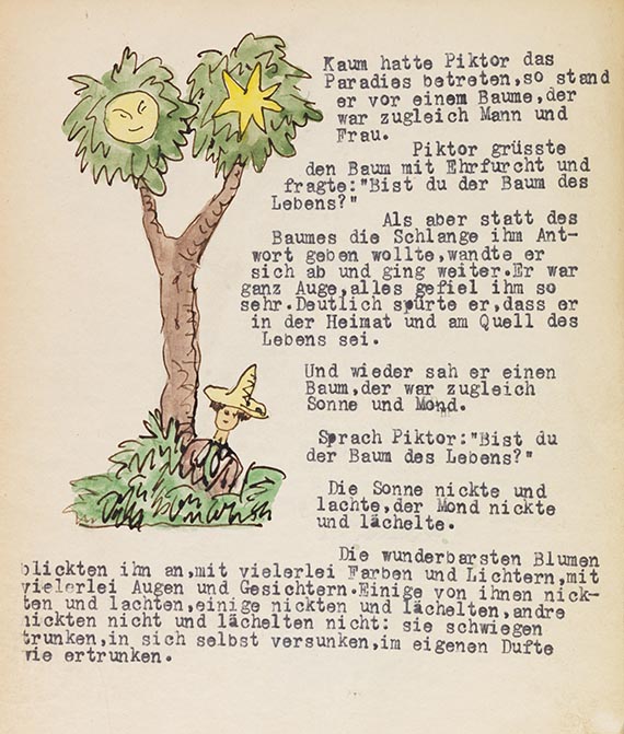 Hermann Hesse - Piktor's Verwandlungen. Typoskript mit Aquarellen