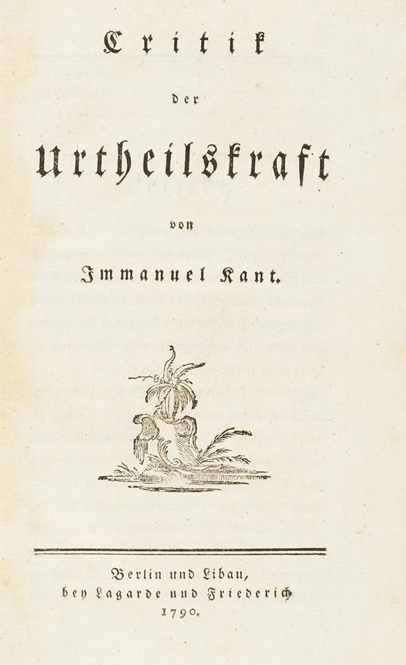 Immanuel Kant - Critik der Urtheilskraft