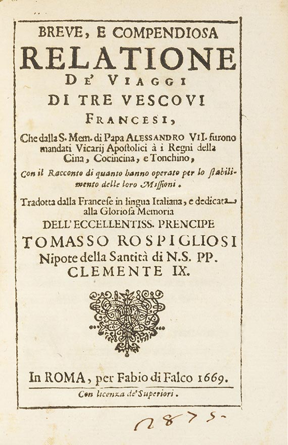 François Pallu - Relatione de' viaggi di tre vescovi francesi